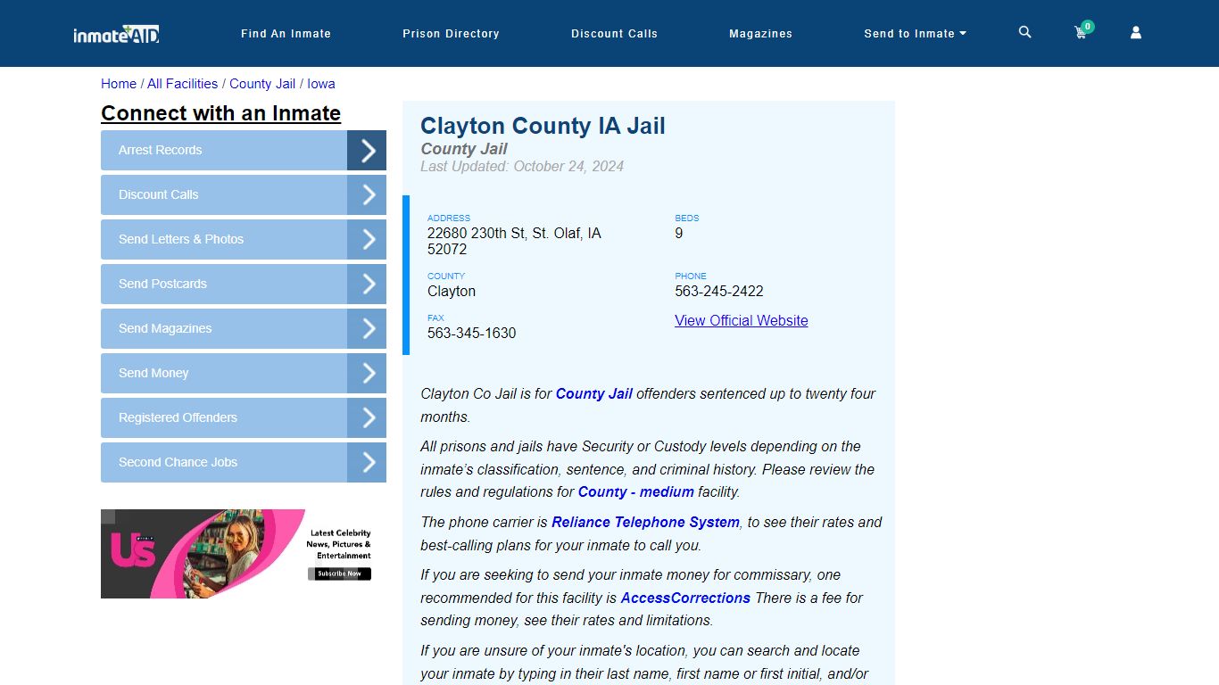 Clayton County IA Jail - Inmate Locator